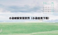 小染破解安装软件(小染应用下载)