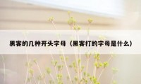 黑客的几种开头字母(黑客打的字母是什么)