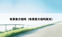 有黑客介绍吗(有黑客介绍吗英文)