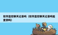软件监控聊天记录吗(软件监控聊天记录吗能查到吗)