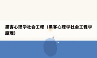 黑客心理学社会工程（黑客心理学社会工程学原理）