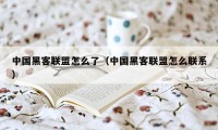 中国黑客联盟怎么了(中国黑客联盟怎么联系)
