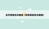 自学黑客技术赚钱（利用黑客技术赚钱）