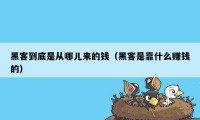 黑客到底是从哪儿来的钱(黑客是靠什么赚钱的)