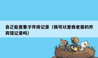 自己能查妻子开房记录(我可以查我老婆的开宾馆记录吗)
