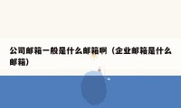 公司邮箱一般是什么邮箱啊(企业邮箱是什么邮箱)