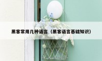 黑客常用几种语言(黑客语言基础知识)