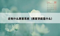 还有什么黑客系统（黑客到底是什么）