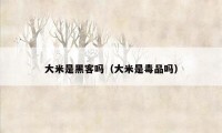 大米是黑客吗(大米是毒品吗)