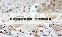 如何快速假装黑客（怎样假装黑客）