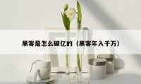 黑客是怎么破亿的(黑客年入千万)