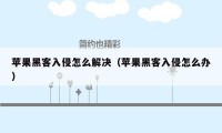苹果黑客入侵怎么解决（苹果黑客入侵怎么办）