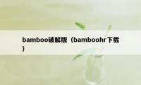 bamboo破解版（bamboohr下载）