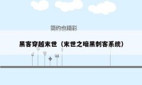 黑客穿越末世(末世之暗黑刺客系统)