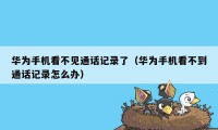 华为手机看不见通话记录了(华为手机看不到通话记录怎么办)