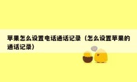 苹果怎么设置电话通话记录(怎么设置苹果的通话记录)
