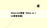 bluerust黑客（blue or red黑客帝国）
