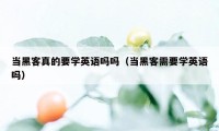 当黑客真的要学英语吗吗（当黑客需要学英语吗）