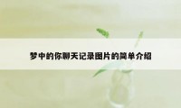 梦中的你聊天记录图片的简单介绍