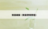 微盟破解（微盟使用教程）