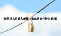 如何把文件转入邮箱（怎么把文件转入邮箱）