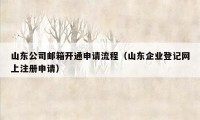 山东公司邮箱开通申请流程(山东企业登记网上注册申请)
