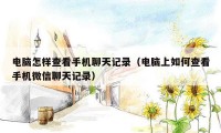 电脑怎样查看手机聊天记录(电脑上如何查看手机微信聊天记录)
