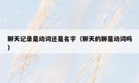 聊天记录是动词还是名字(聊天的聊是动词吗)