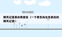 聊天记录表白男朋友(一个男生向女生表白的聊天记录)