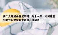 两个人开房会有记录吗(两个人开一间房能查到对方吗警察能查跟谁开过房么)