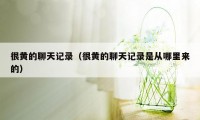 很黄的聊天记录（很黄的聊天记录是从哪里来的）