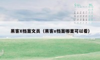 黑客X档案文员(黑客x档案哪里可以看)