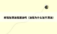 邮箱加满油箱漏油吗(油箱为什么加不满油)