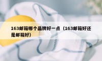 163邮箱哪个品牌好一点(163邮箱好还是邮箱好)