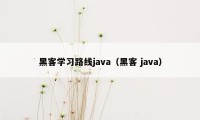 黑客学习路线java（黑客 java）