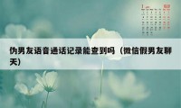 伪男友语音通话记录能查到吗（微信假男友聊天）