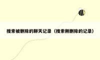 搜索被删除的聊天记录(搜索刚删除的记录)