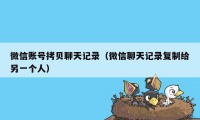 微信账号拷贝聊天记录(微信聊天记录复制给另一个人)