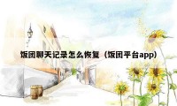 饭团聊天记录怎么恢复(饭团平台app)