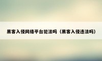 黑客入侵网络平台犯法吗(黑客入侵违法吗)