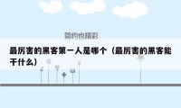 最厉害的黑客第一人是哪个(最厉害的黑客能干什么)